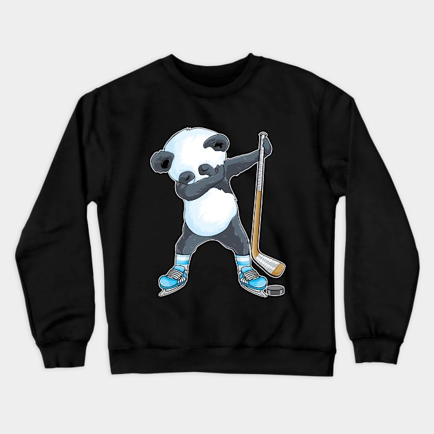 Dabbing panda Ice Hockey panda Kids Boys funny ice Hockey Crewneck Sweatshirt by UNXart